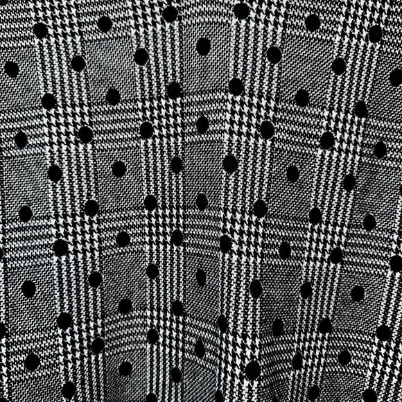 Talbots Gray Houndstooth Polka Dot Blouse Zip Back Timeless Workwear Top Size M - Picture 5 of 7